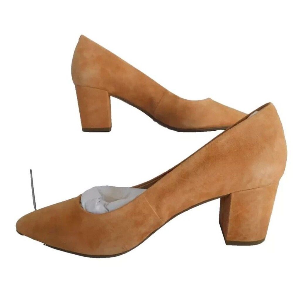Corso Como Ryanna Block Heel Pumps sz 9.5 M Luggage Kid Suede - Picture 3 of 5